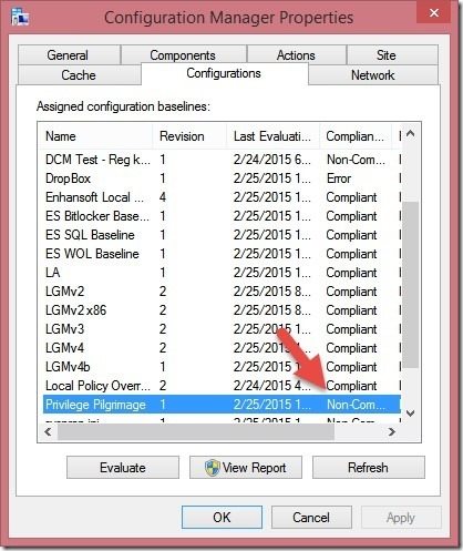 Test the Configuration Baseline Manually - Step 2