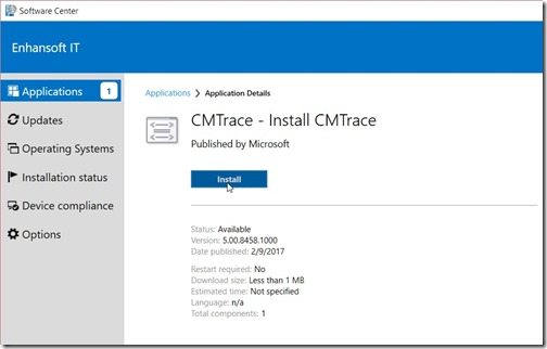 Configuration Manager Deployment Test 2-Software Center-Install