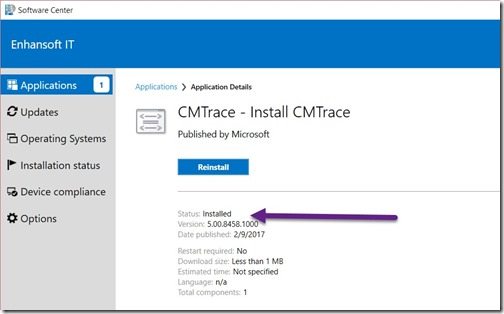 Configuration Manager Deployment Test 2-Software Center-Status