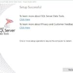 SQL Server Data Tools - Setup Successful