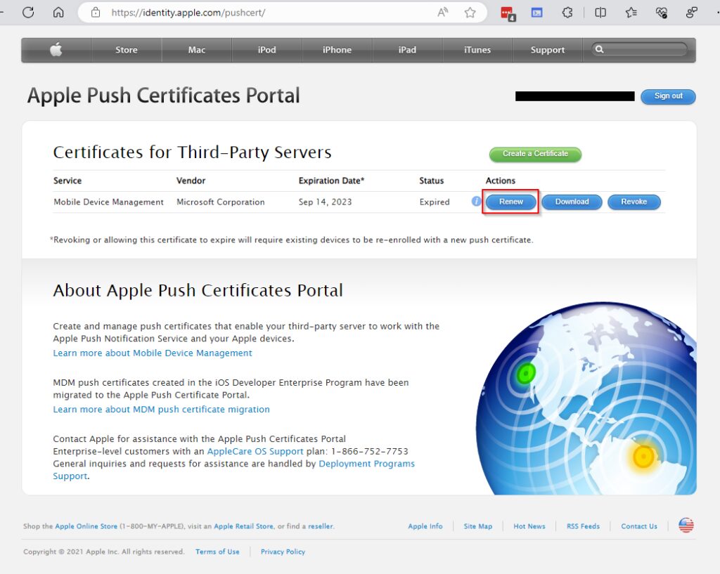 Renewing Your Apple MDM Certificate for Intune - Renew