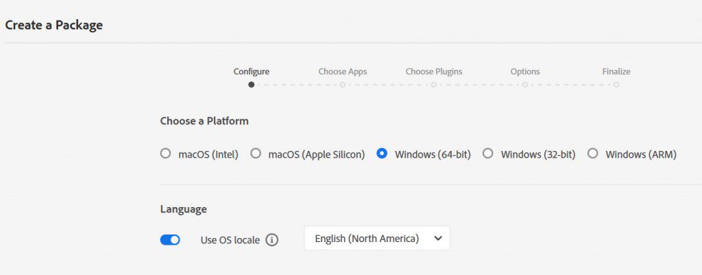 Create Package - Configure