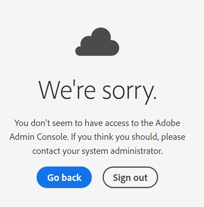 Adobe Admin Console failed download