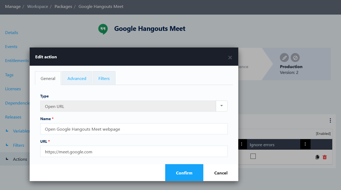 Liquit Workspace Agent with Microsoft Autopilot and Intune - Workspace Package for Google Hangouts