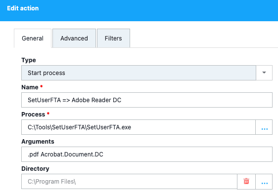 Adobe Action details in Liquit