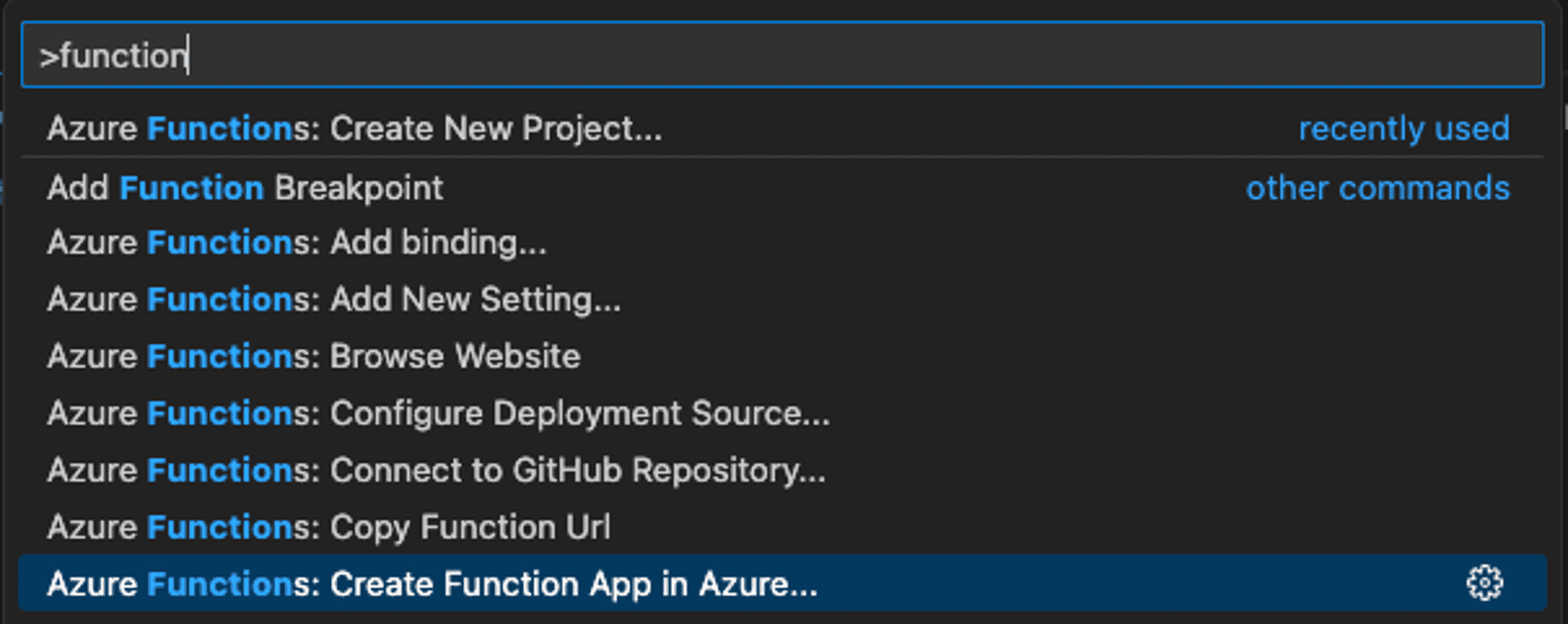 Azure Functions - Create New Function