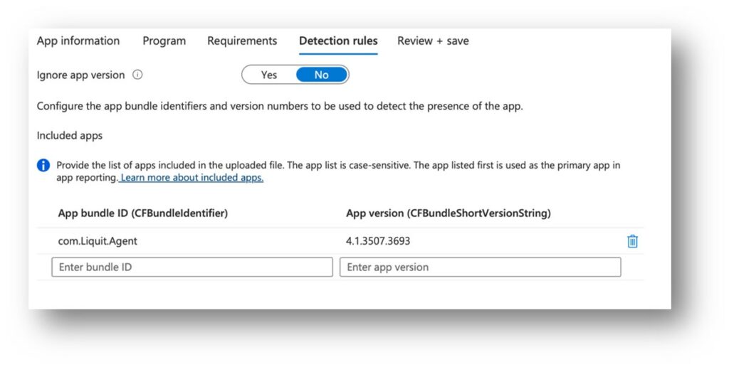 Modify the bundle version in Detection rules