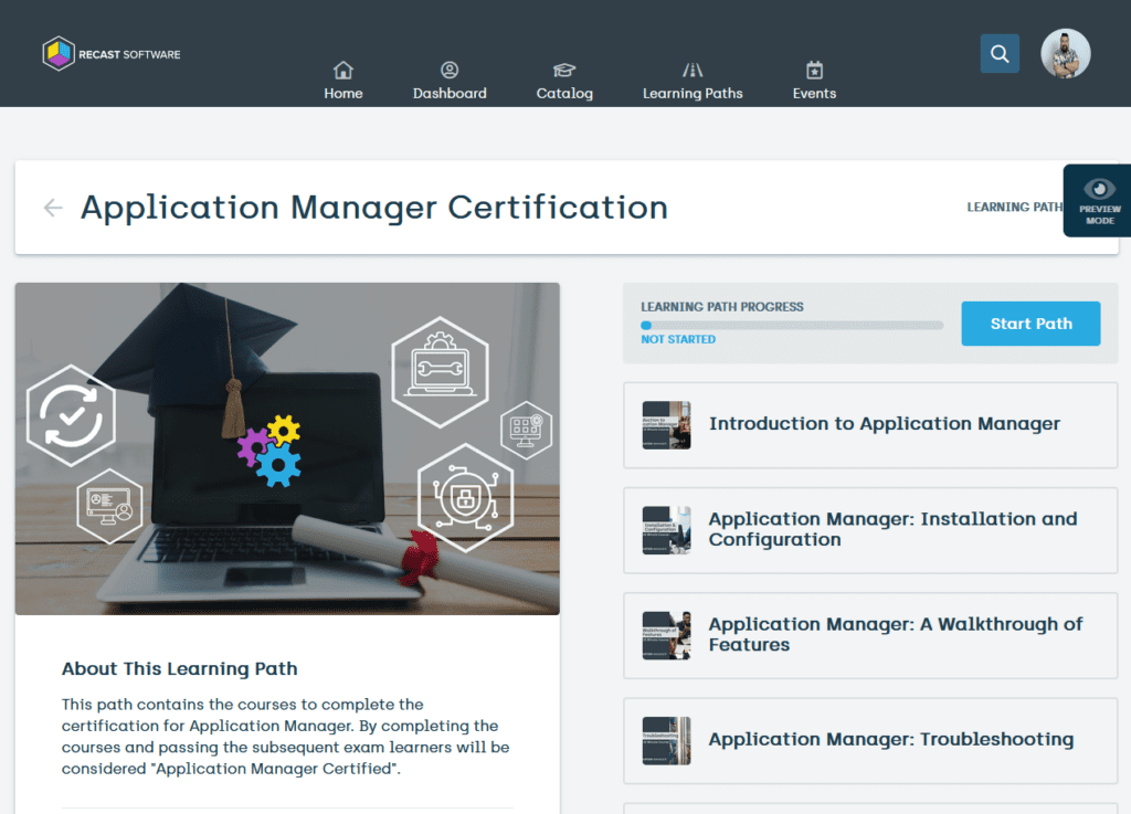 Application Manager certification