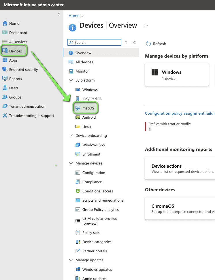 Intune portal - macOS